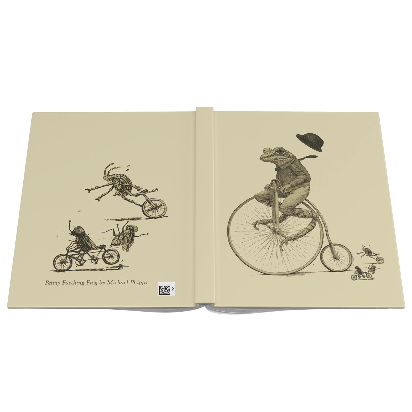 Penny_Farthing_Frog_Hard_Bound_Journal_Open_Cover_Flat_Mockup.png