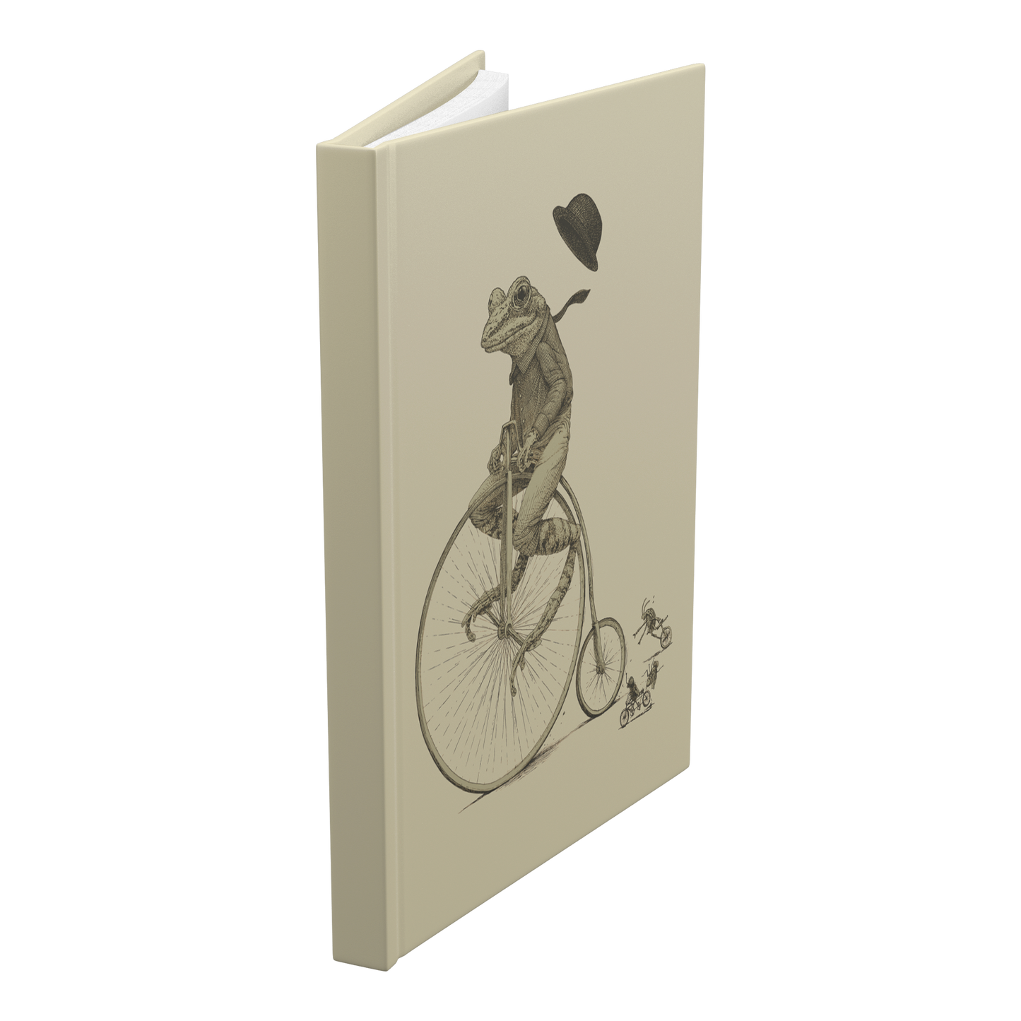 Penny_Farthing_Frog_Hard_Bound_Journal_Standing_Angle_Mockup.png