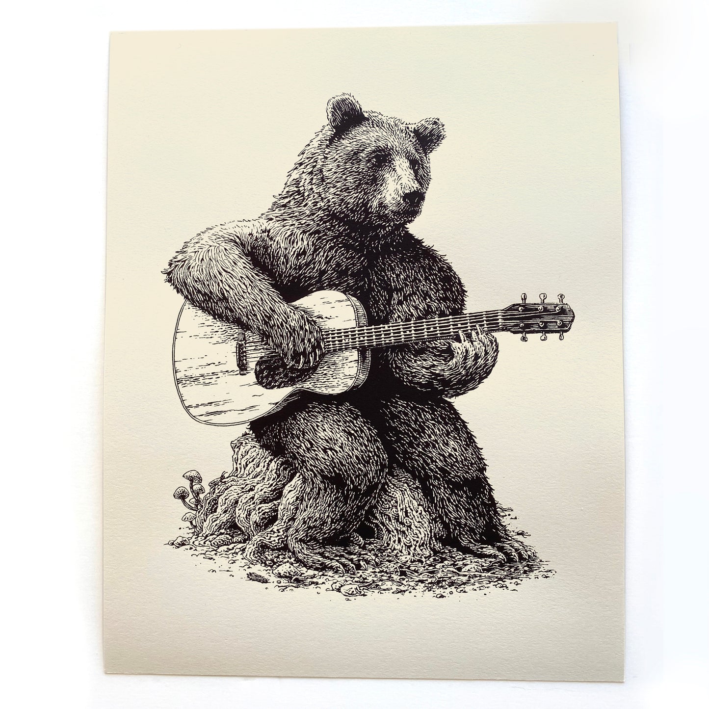 "Bear Guitar" Screen Print or Original Ink Drawing