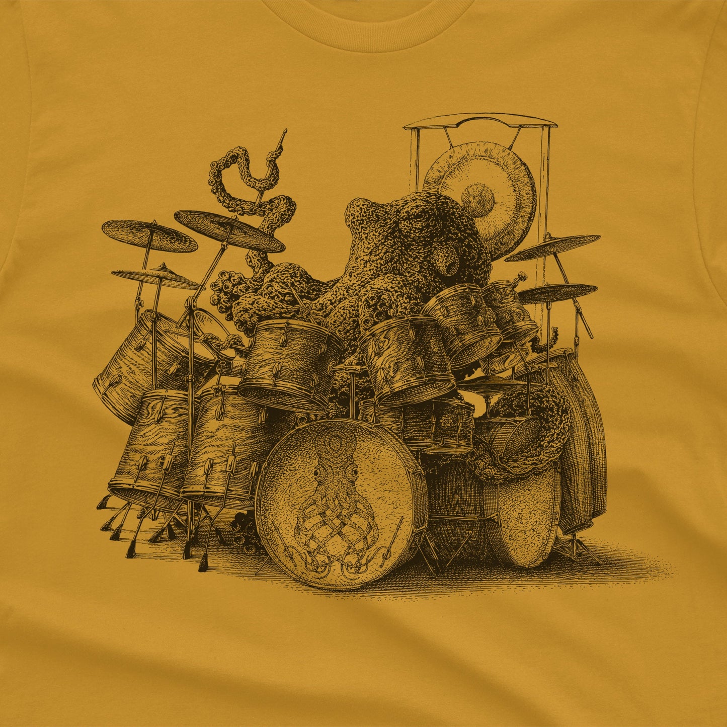 Octopus Playing Drums Shirt - Graphic Tee Octopus Drummer - Octopus T-Shirt