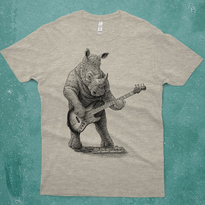 Rhinoceros Playing Bass Guitar Shirt