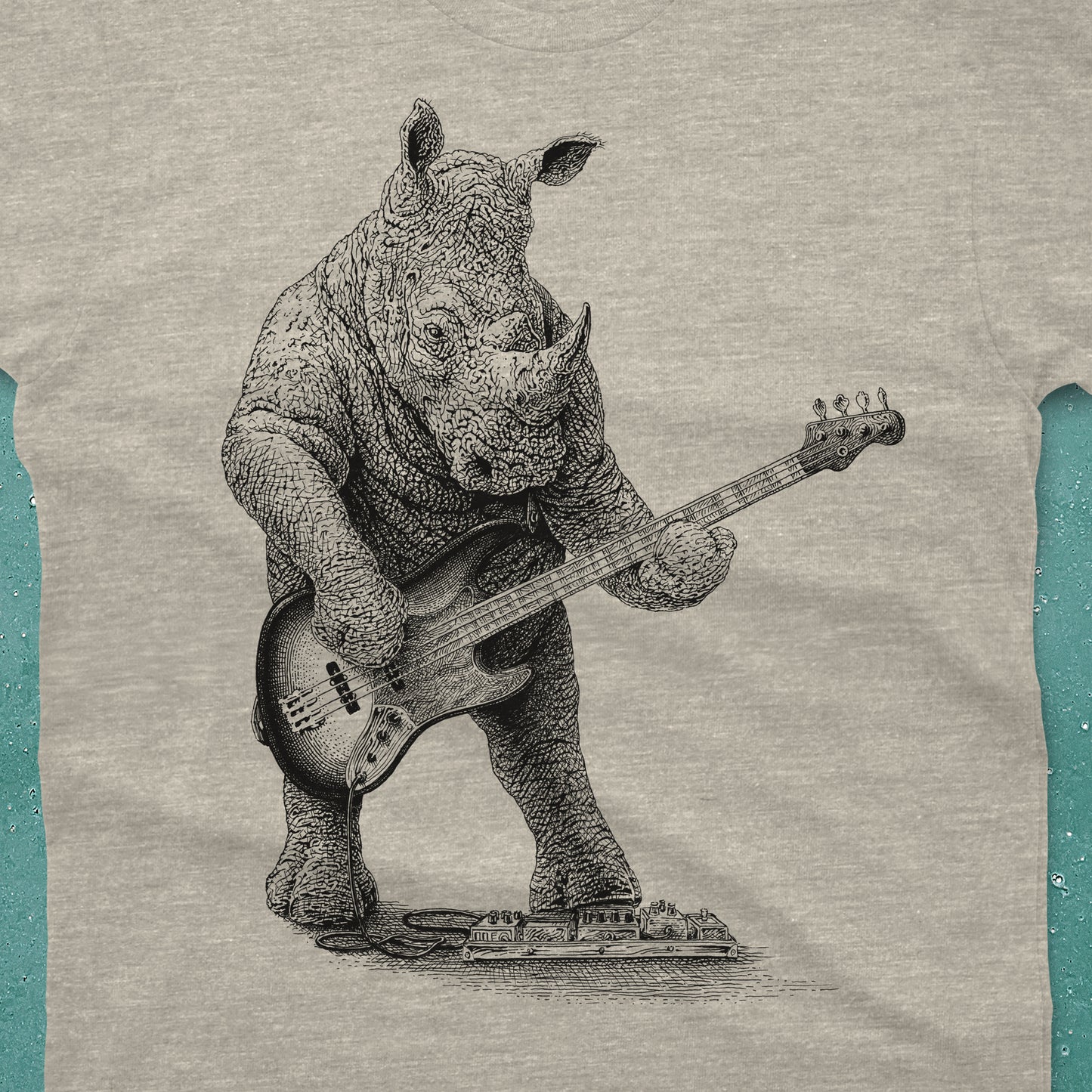 Rhinoceros Playing Bass Guitar Shirt