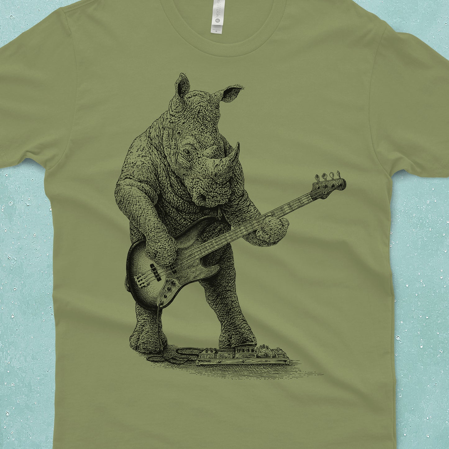 Rhinoceros Playing Bass Guitar Shirt