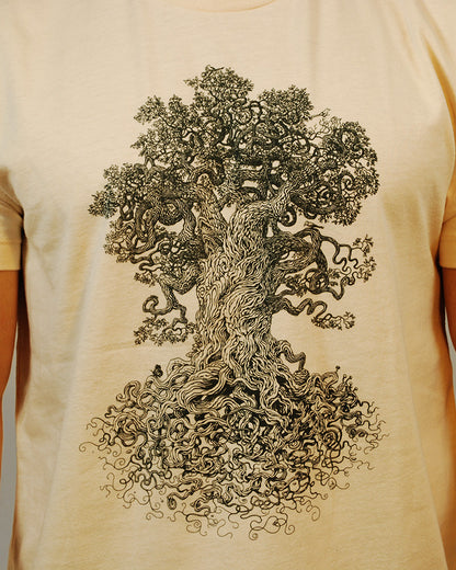 Tree shirt detailed drawing printed on an American Apparel Tshirt. 