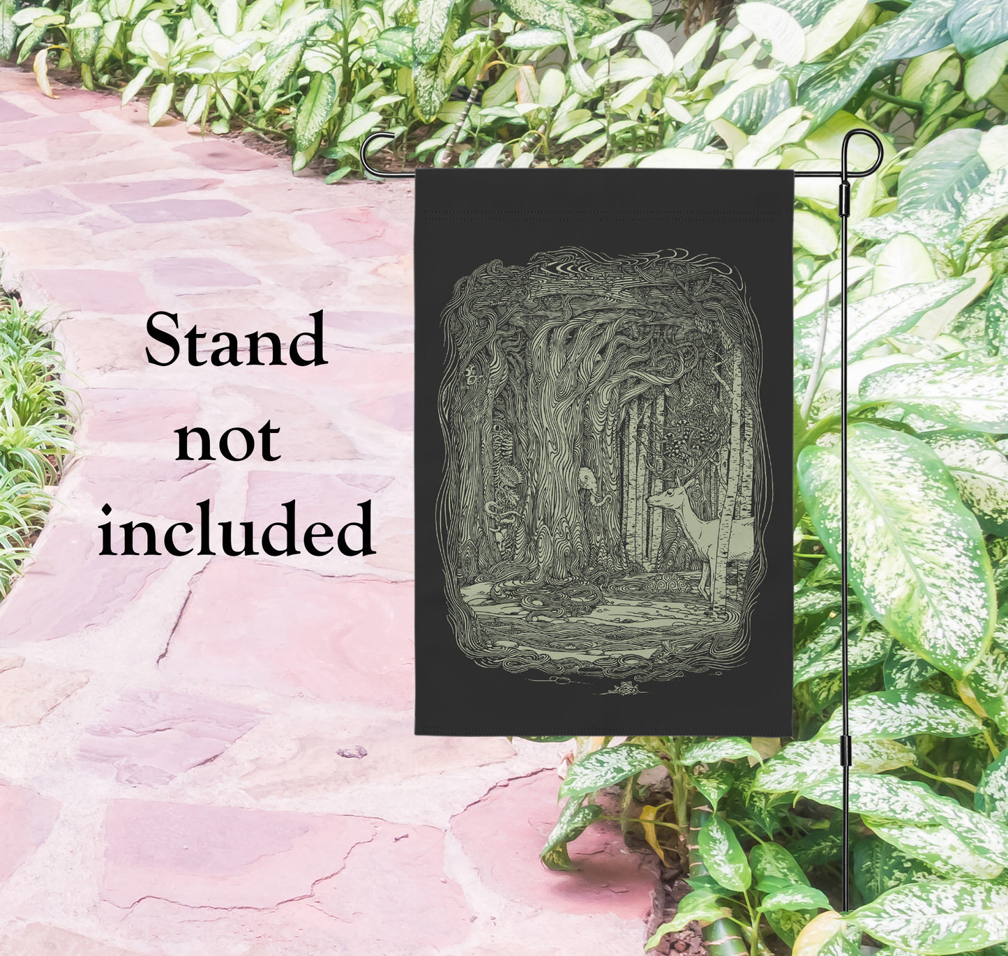 Tangled Forest Black Yard Flag