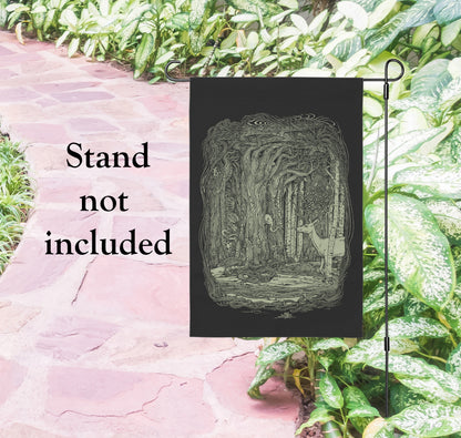 Tangled Forest Black Yard Flag