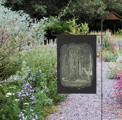 Tangled Forest Black Yard Flag