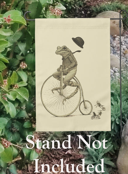 Frog on a Bike Yard Flag