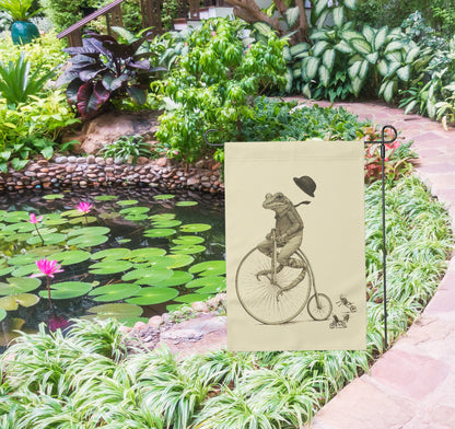 Frog on a Bike Yard Flag