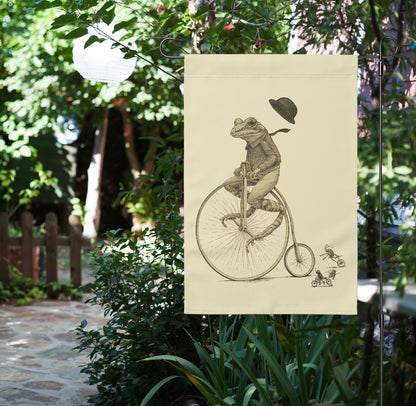 Frog on a Bike Yard Flag
