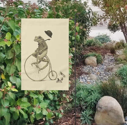 Frog on a Bike Yard Flag