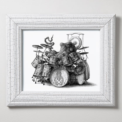 Octodrummer Print and Original Pen and Ink Art