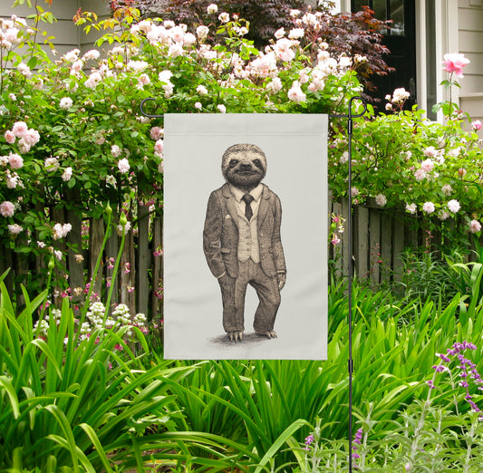 Stylish Sloth Garden Flag