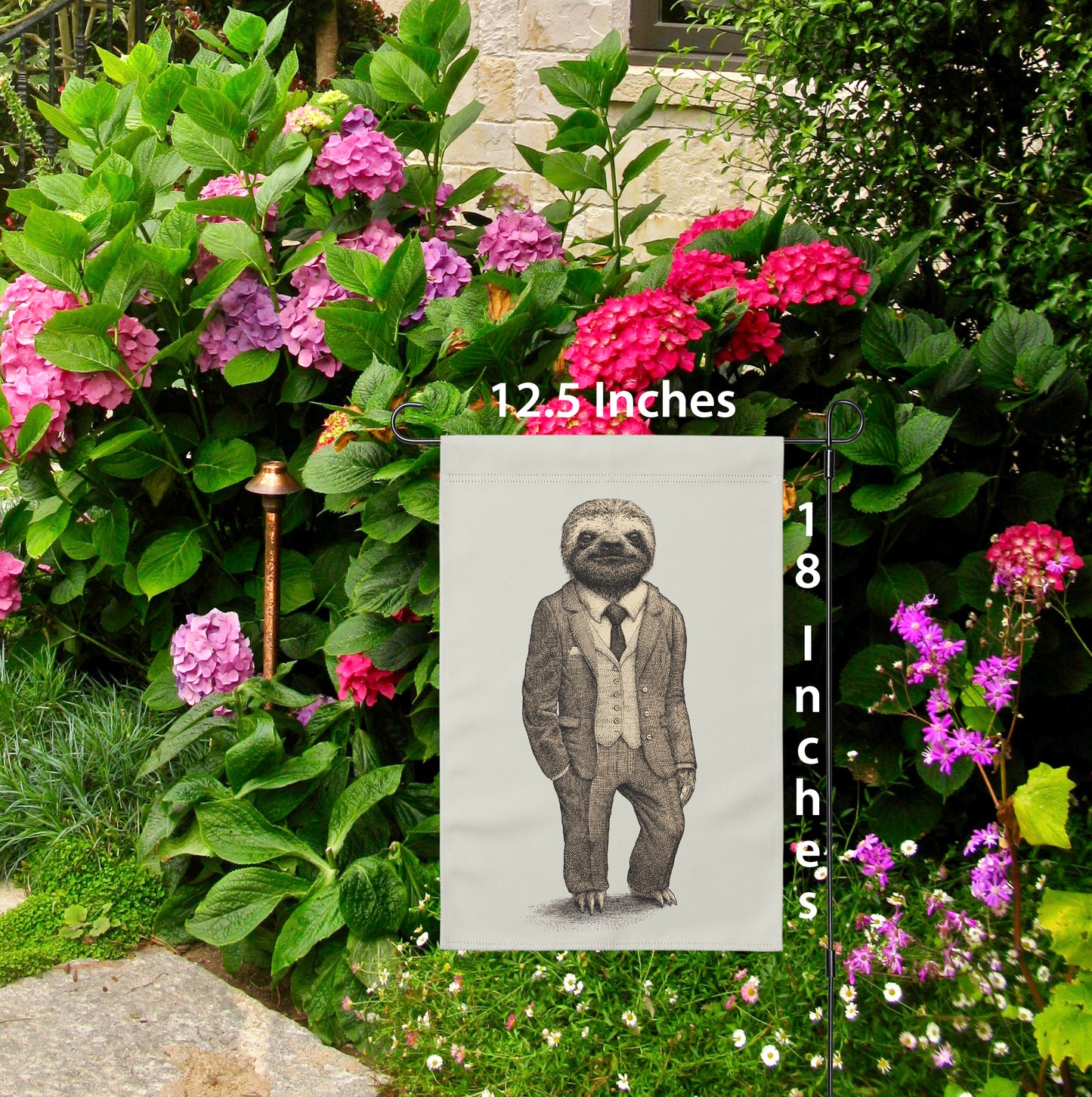 Stylish Sloth Garden Flag