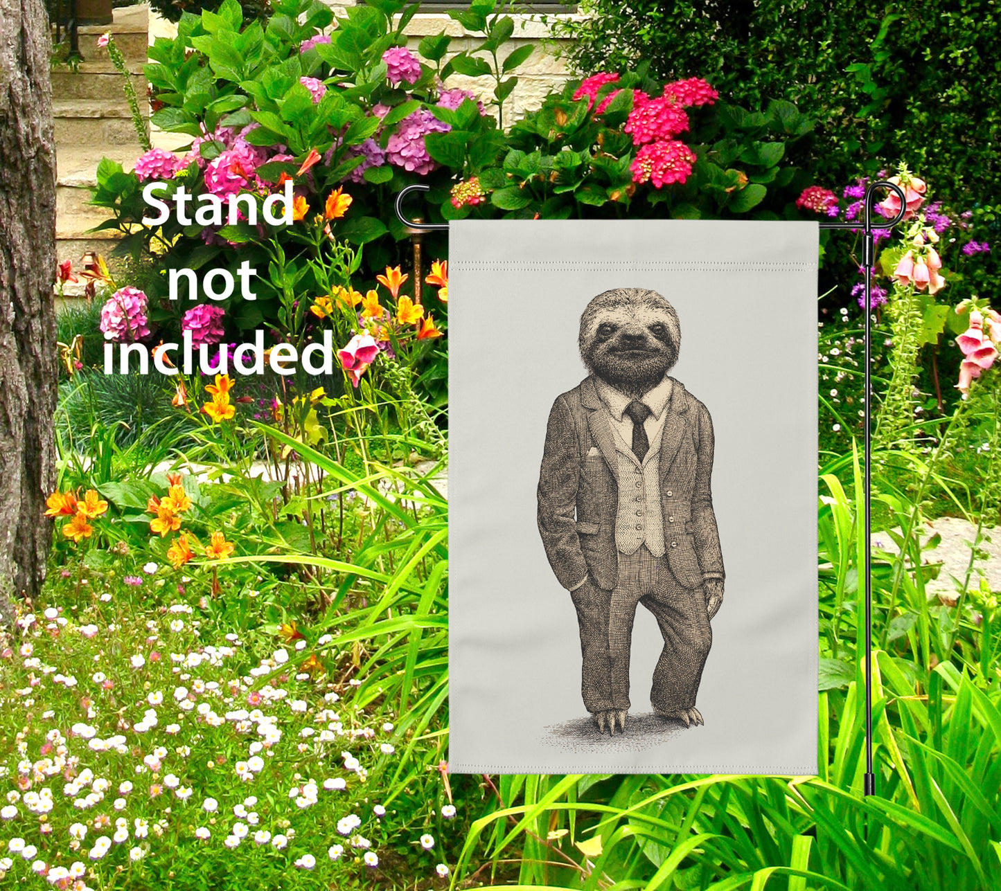 Stylish Sloth Garden Flag