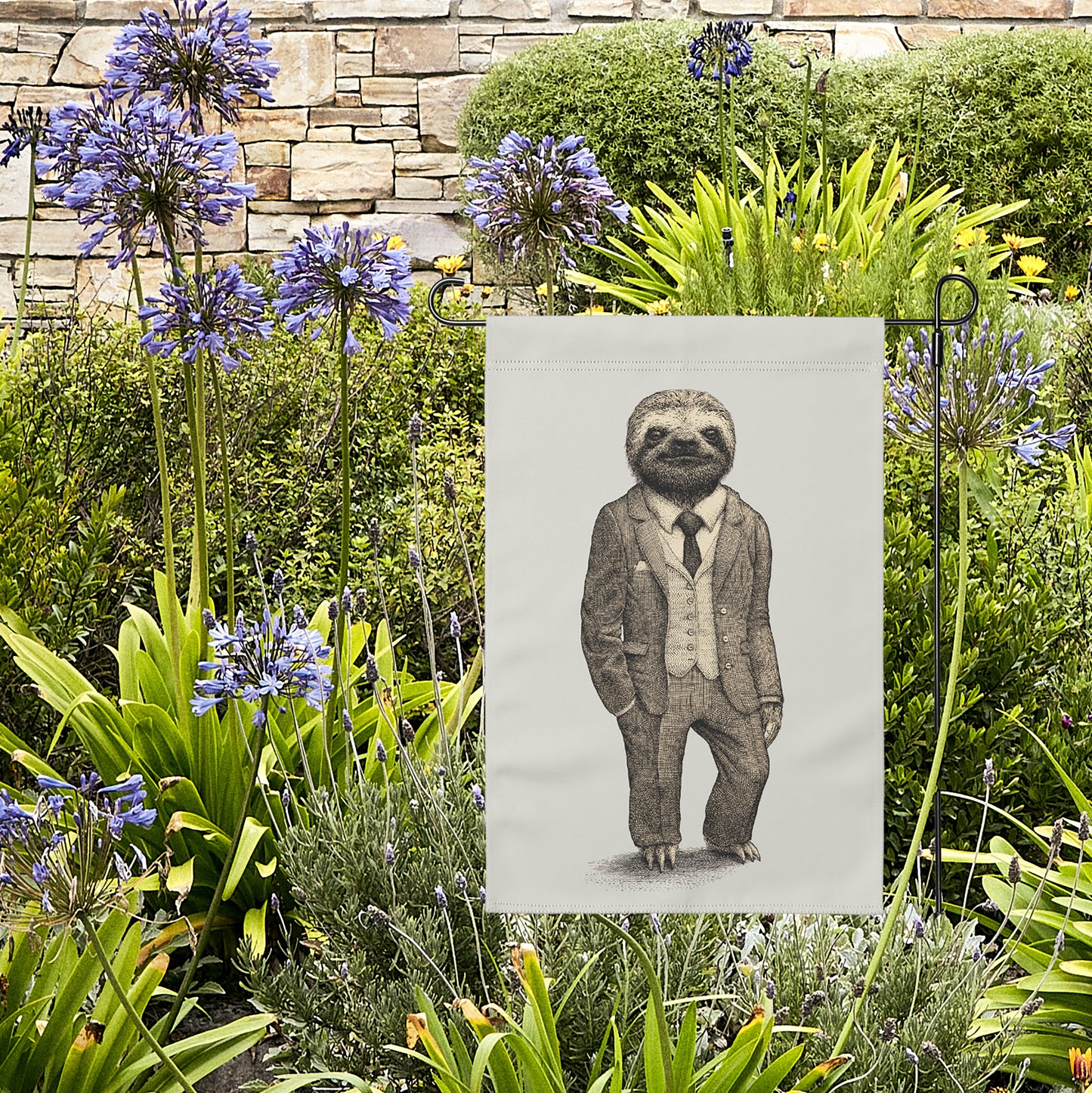 Stylish Sloth Garden Flag