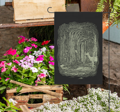 Tangled Forest Black Yard Flag