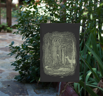 Tangled Forest Black Yard Flag