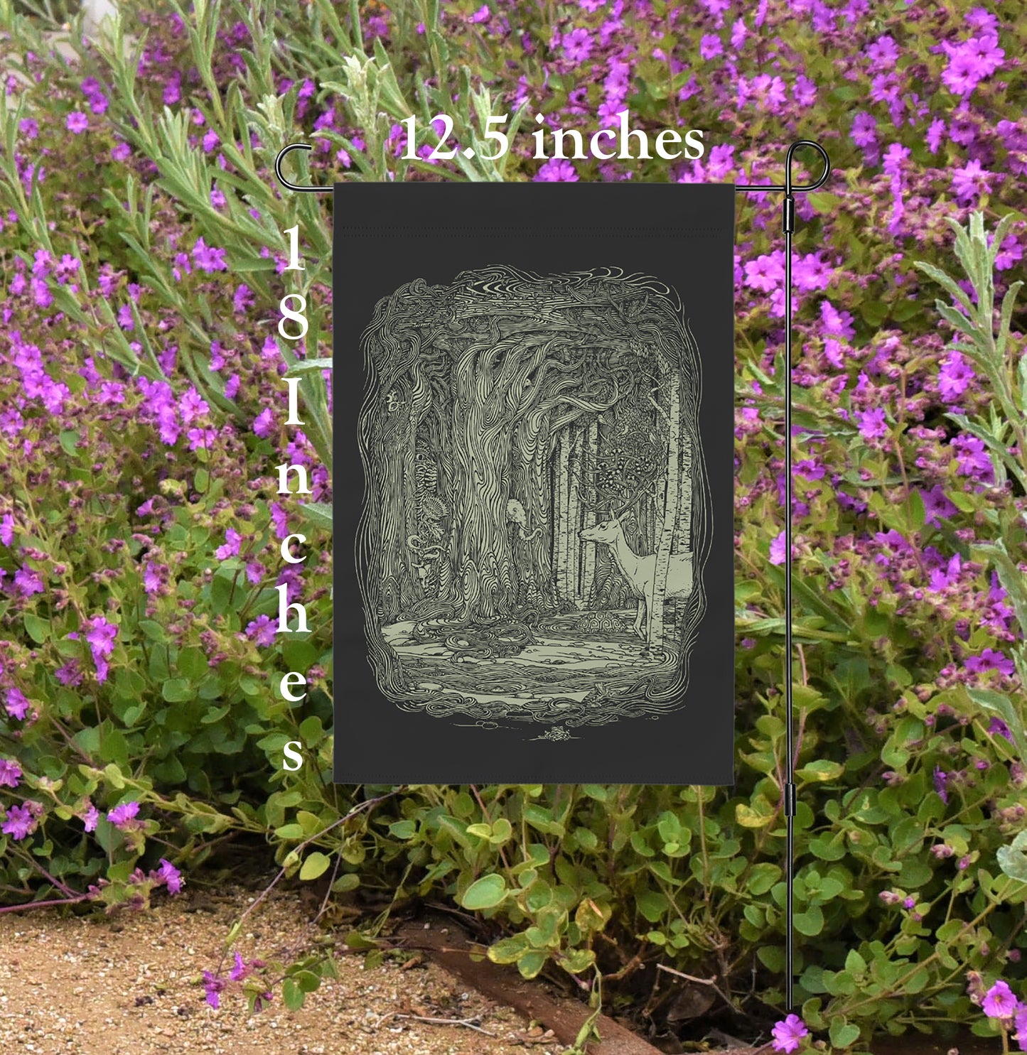 Tangled Forest Black Yard Flag