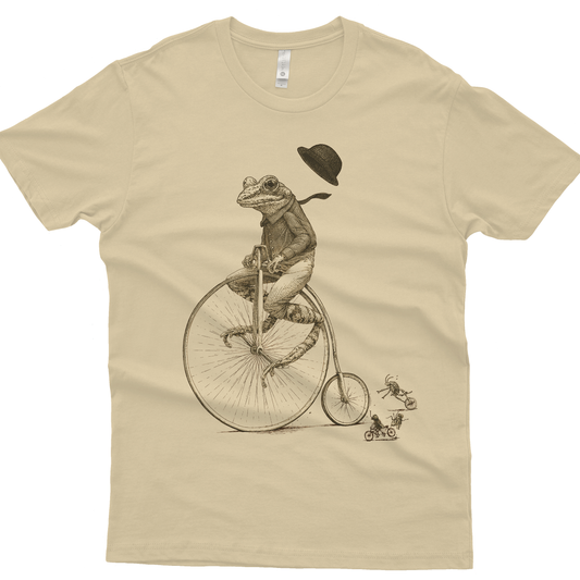 Penny Farthing Frog Shirt - Frog on Bike T-shirt