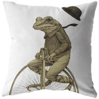 Penny Farthing Frog Pillow