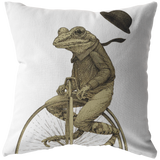 Penny Farthing Frog Pillow