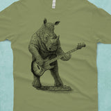 Rhinoceros Playing Bass Guitar Shirt