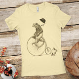 Penny Farthing Frog Shirt - Frog on Bike T-shirt